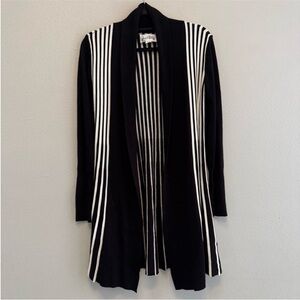 Joseph Ribkoff black and white striped open flowy cardigan/coverup size S